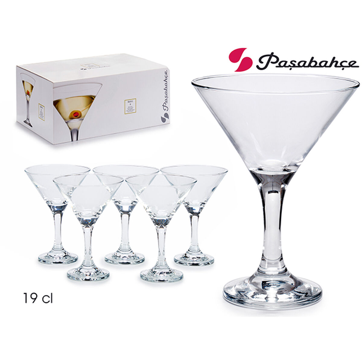 Image secondaire de Verre à cocktail Pasabahce 1002401-44410 Transparent verre 190 ml 33 x 15 x 22 cm 10,7 x 13,5 cm 6 Pièces