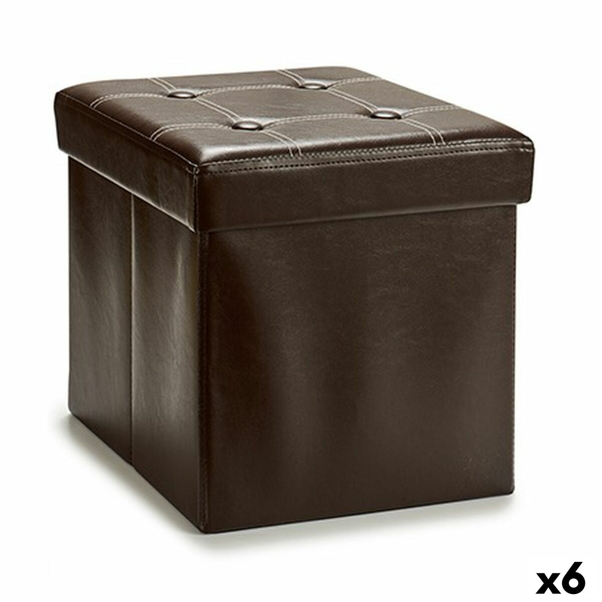 Pouffe Storage compartment Brown 31 x 31 x 31 cm (6 Units)