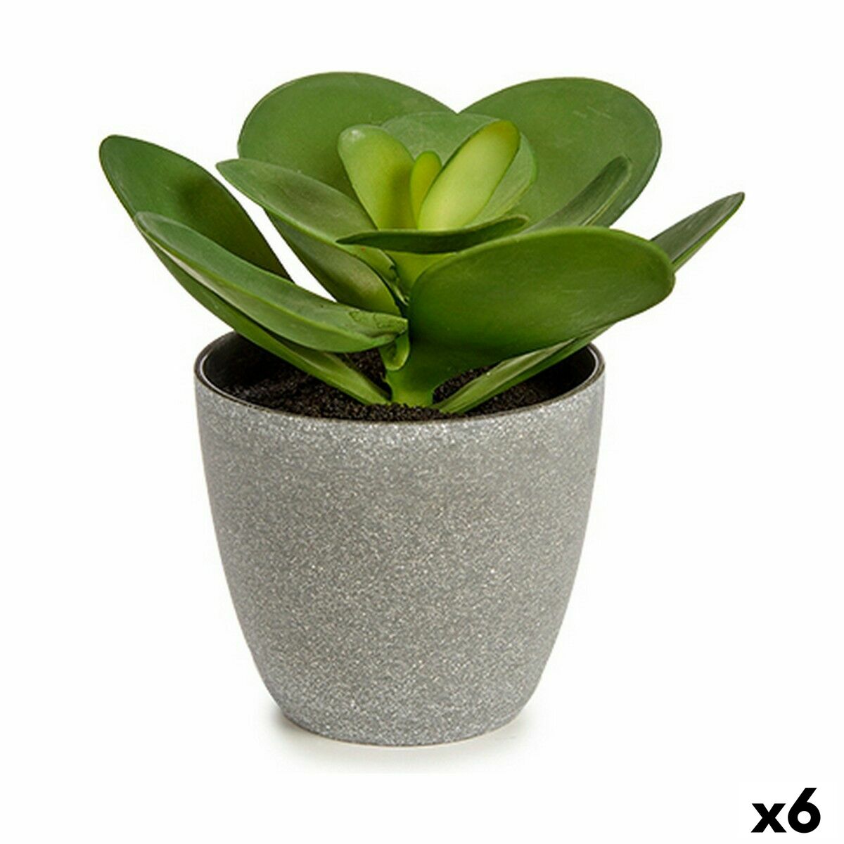 Plante décorative 18 x 18,5 x 18 cm Gris Vert Plastique (6 Unités)