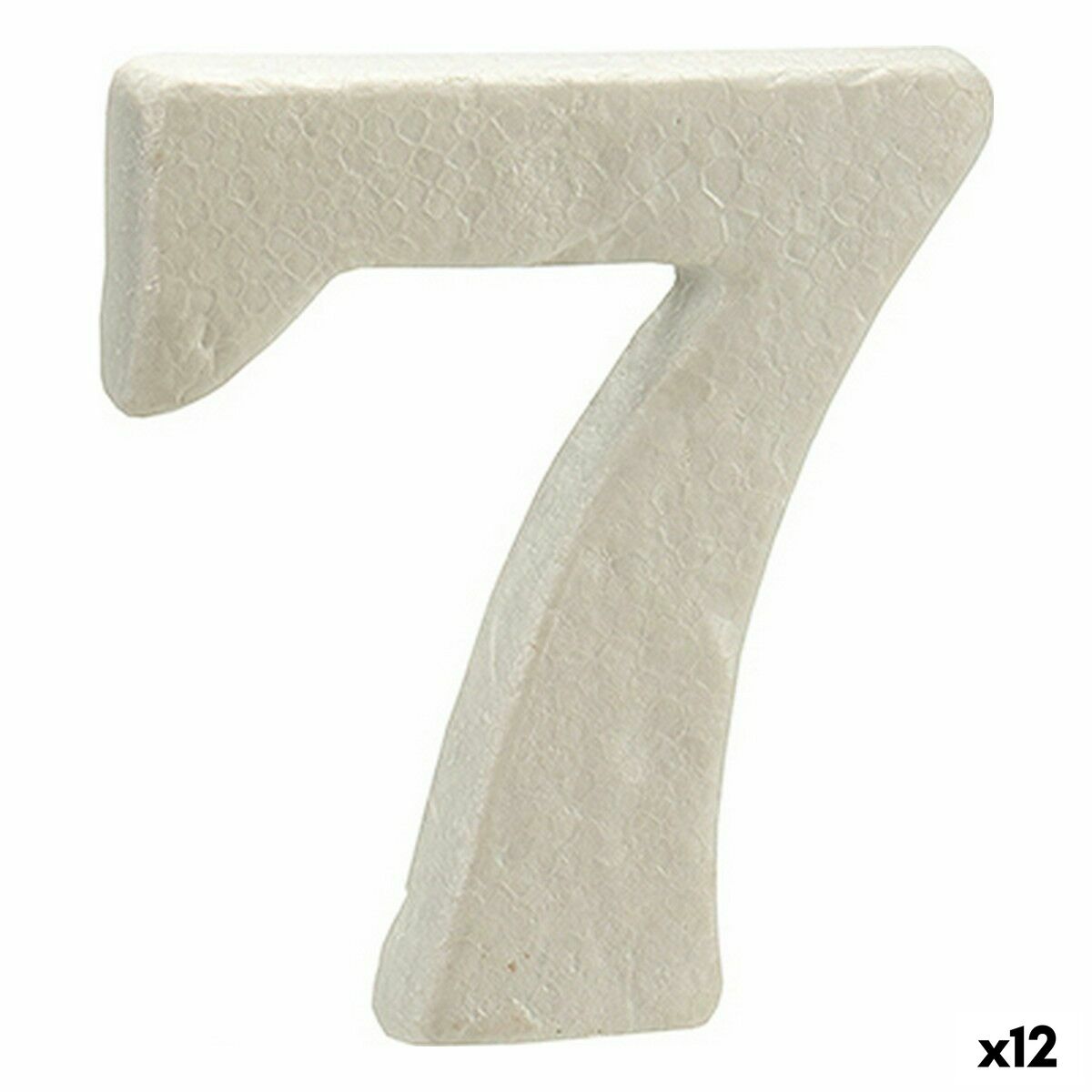 Numéro 7 Blanc polystyrène 2 x 15 x 10 cm (12 Unités)