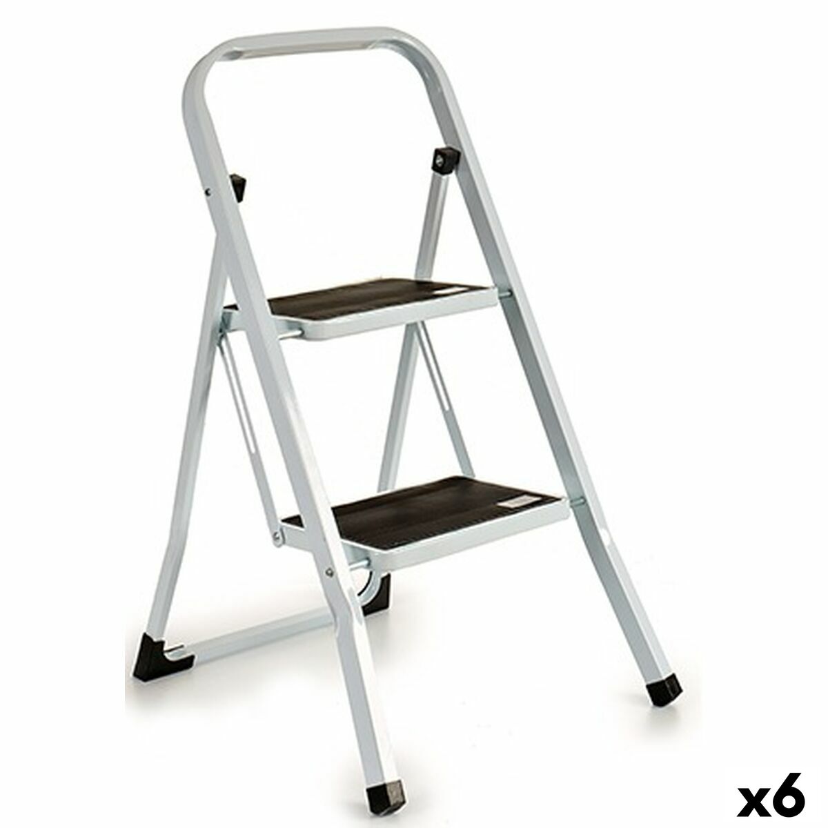 Inklapbare ladder Wit Zwart Ijzer 44,5 x 48 x 78,5 cm (6 Stuks)