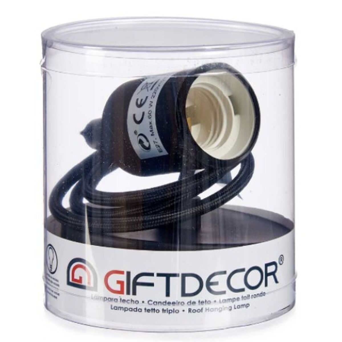 Ceiling Light Gift Decor Black 60 W 220-250 V (6 Units)