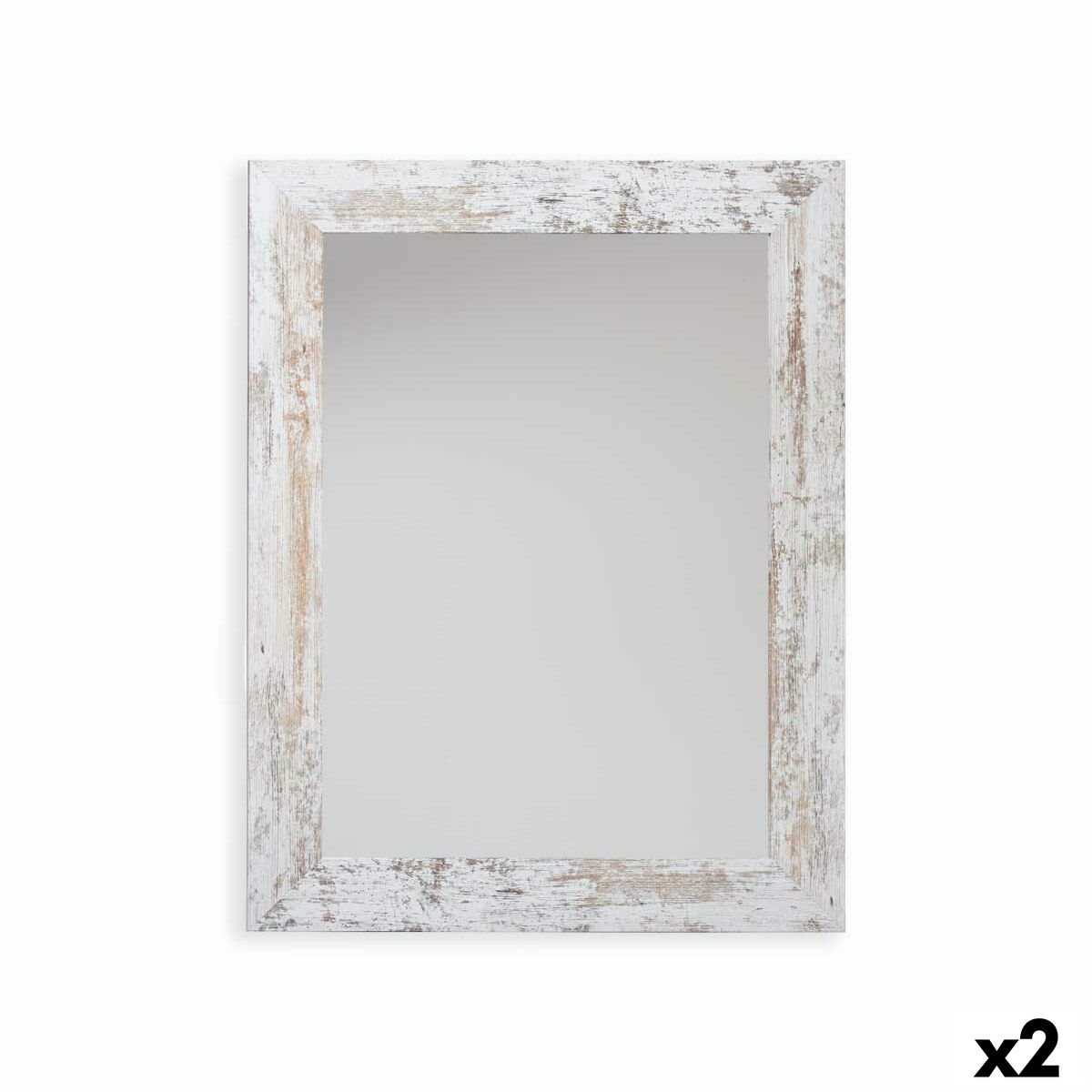 Miroir mural Harry Blanc Bois verre 64,5 x 84,5 x 1,5 cm (2 Unités)