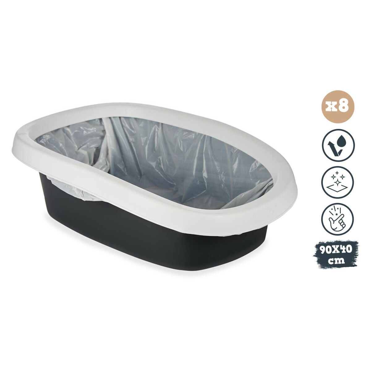 Rubbish Bags Mascow White Polyethylene 90 x 40 cm 5,5 x 5,5 x 14,5 cm Sandpit (8 Units), view 2