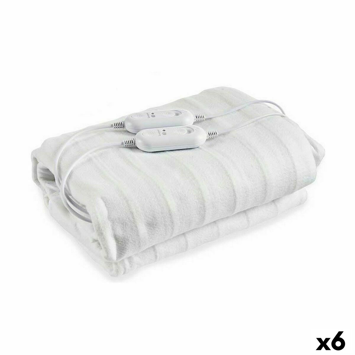 Dobbelt Elektrisk Tæppe Hvid Polyester 140 x 1 x 160 cm (6 enheder)
