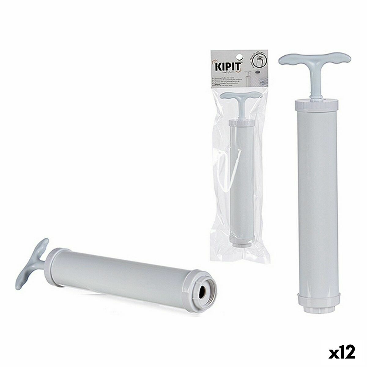 Pompe à main à vide Blanc Plastique 9 x 30 x 4 cm (12 Unités)