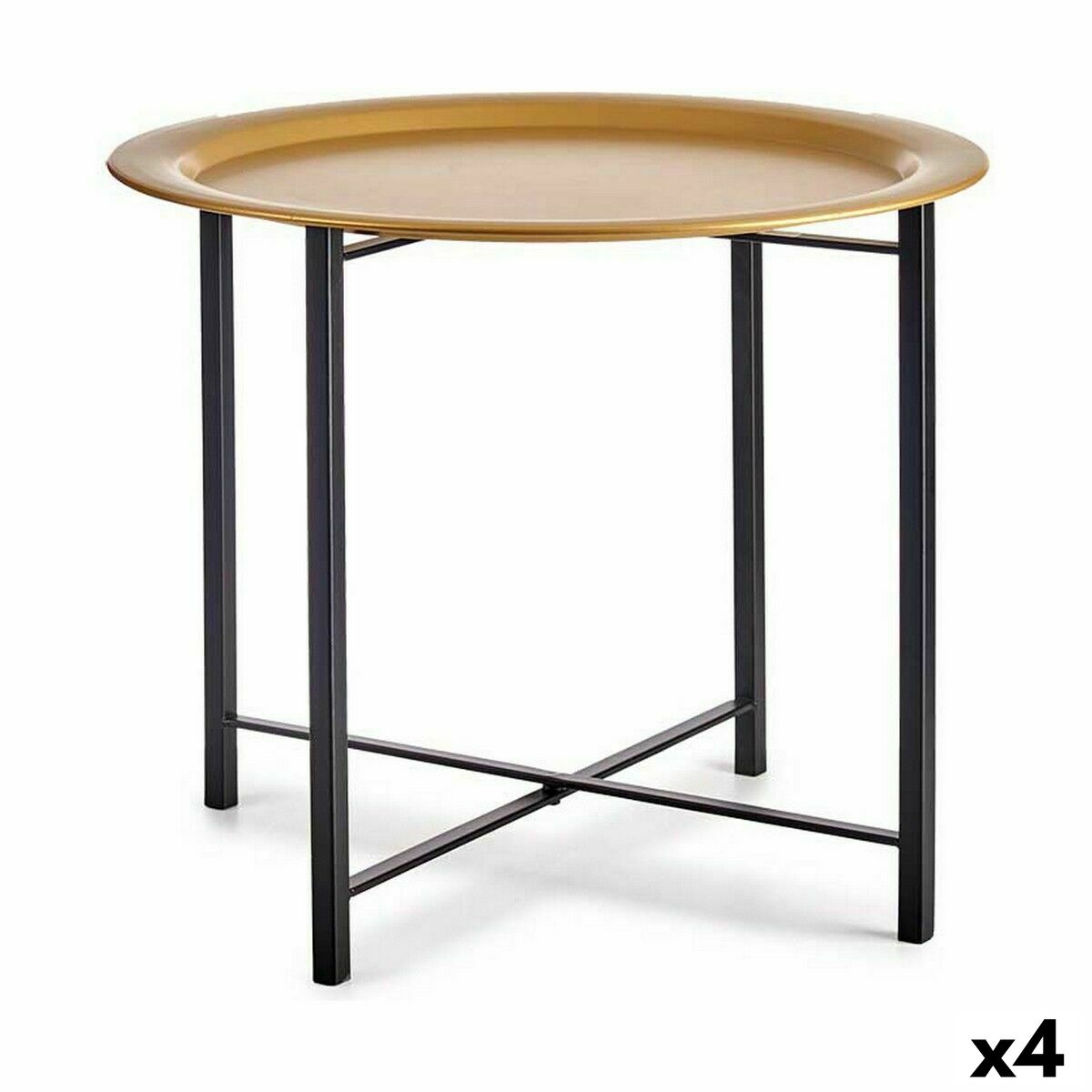 Table d'appoint Noir Doré Métal 52,5 x 44 x 52,5 cm (4 Unités)