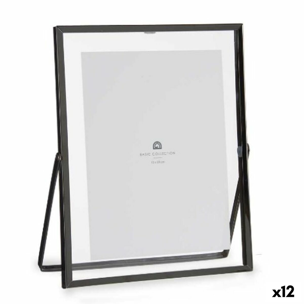 Cadre photo Noir Métal verre Plastique 20,5 x 1 x 25,2 cm (12 Unités)