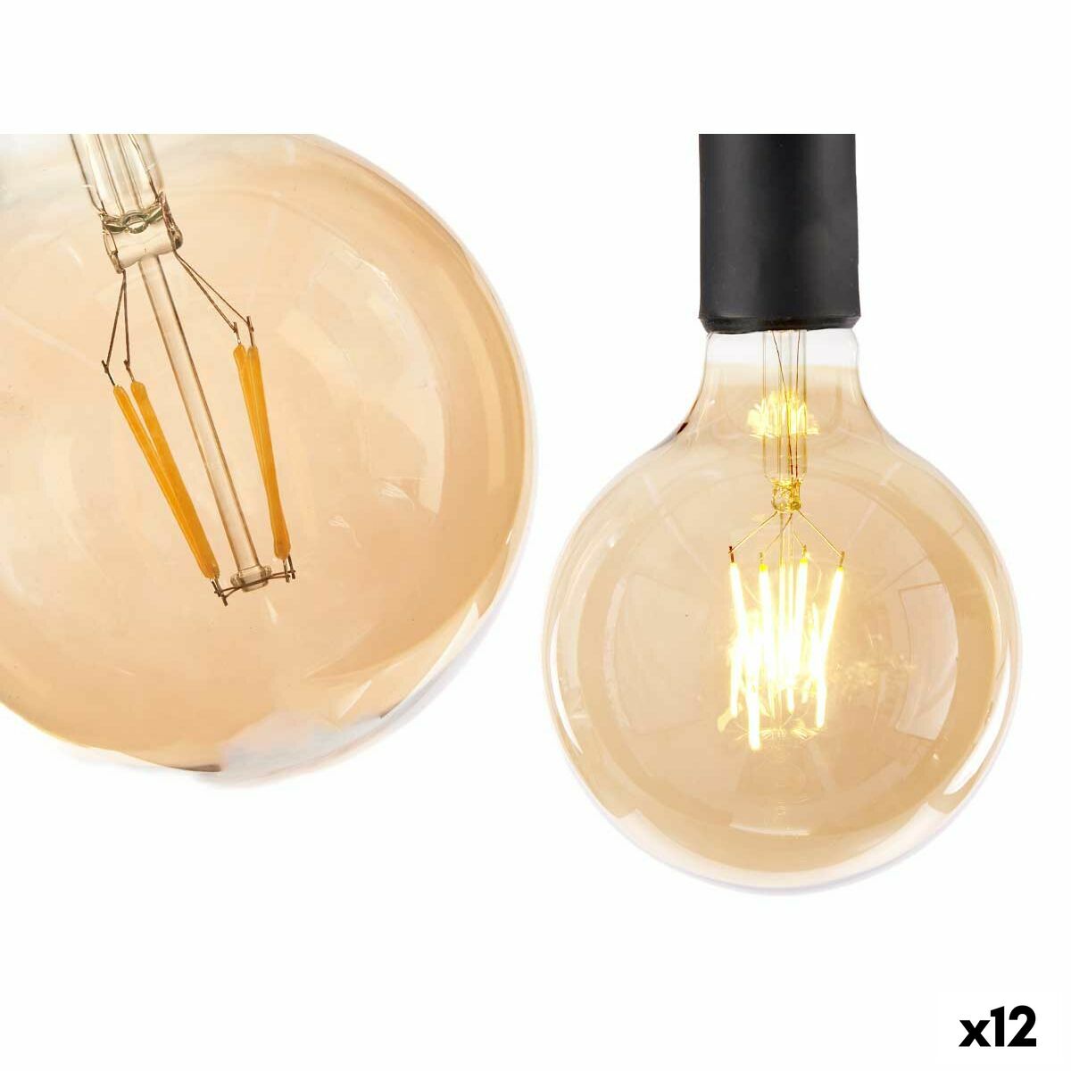 LED-lampe Vintage E27 Gennemsigtig 4 W 12,5 x 17,5 x 12,5 cm (12 enheder)