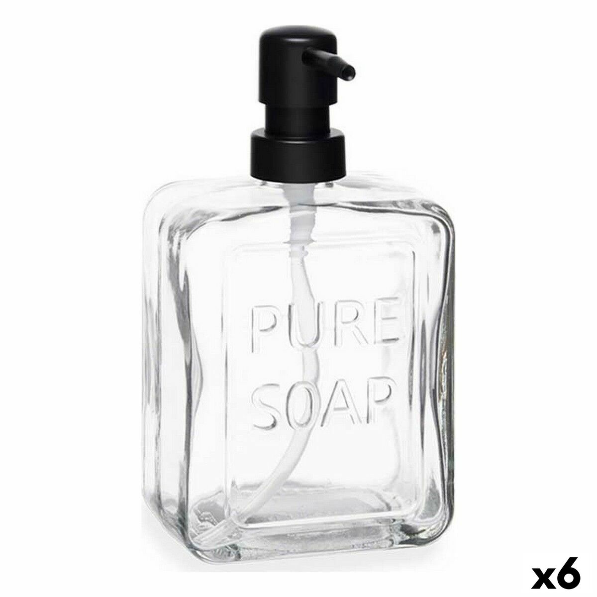 Distributeur de Savon Pure Soap Verre Transparent Plastique 570 ml (6 Unités)