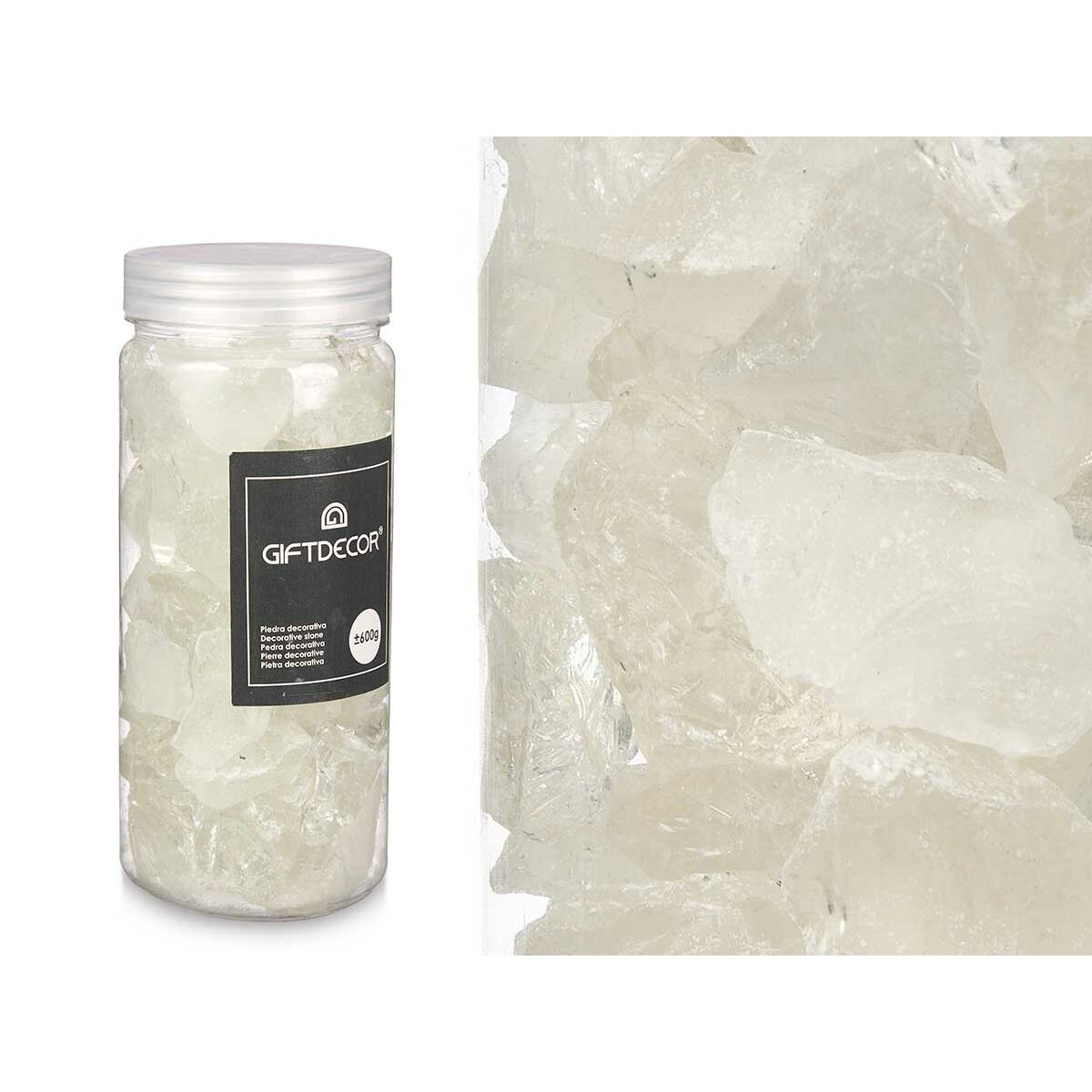 Decorative Stones Gift Decor White 600 g Quartz (12 Units)