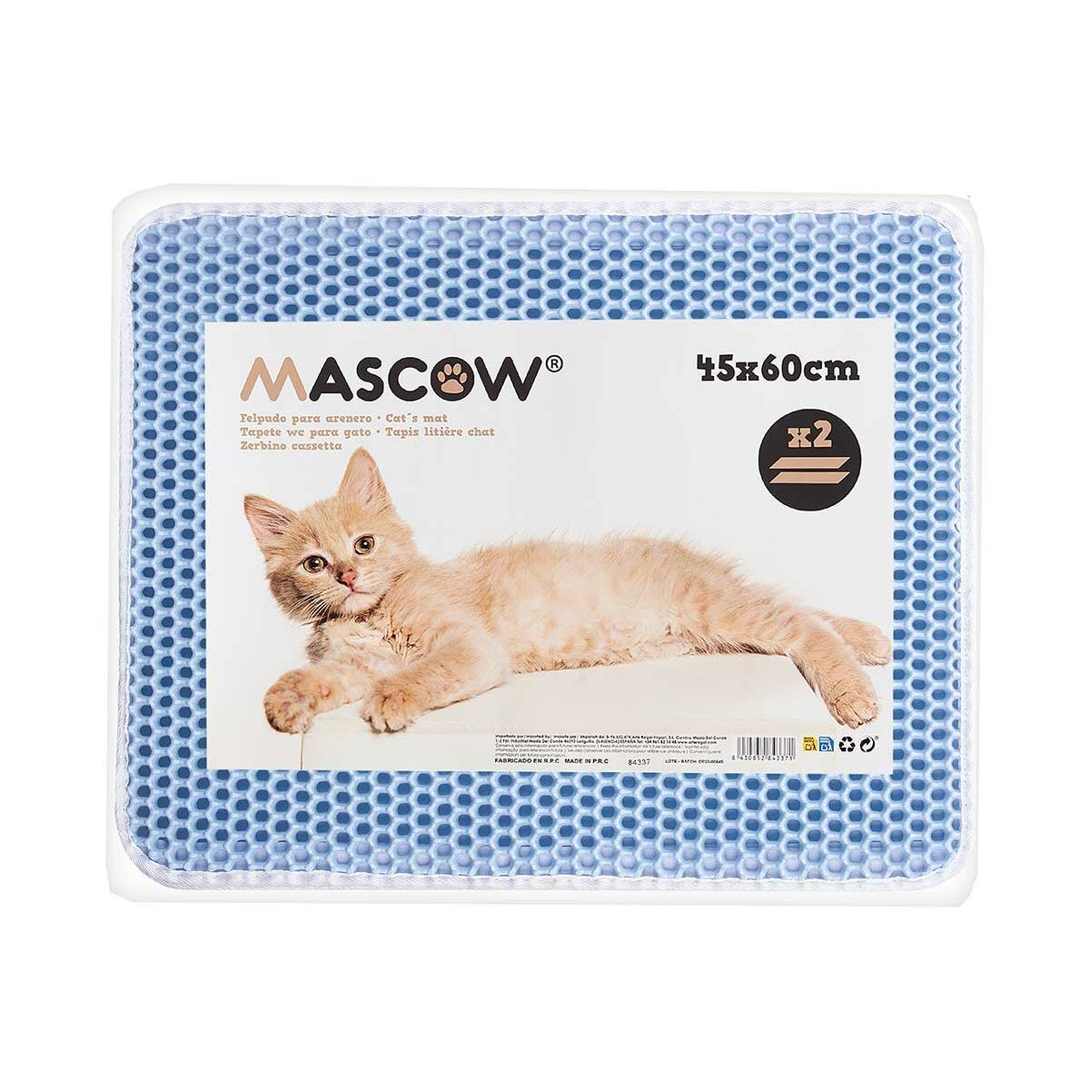 Cat Litter Tray Mat Mascow Blue 60 x 45 x 1,5 cm (12 Units), view 2