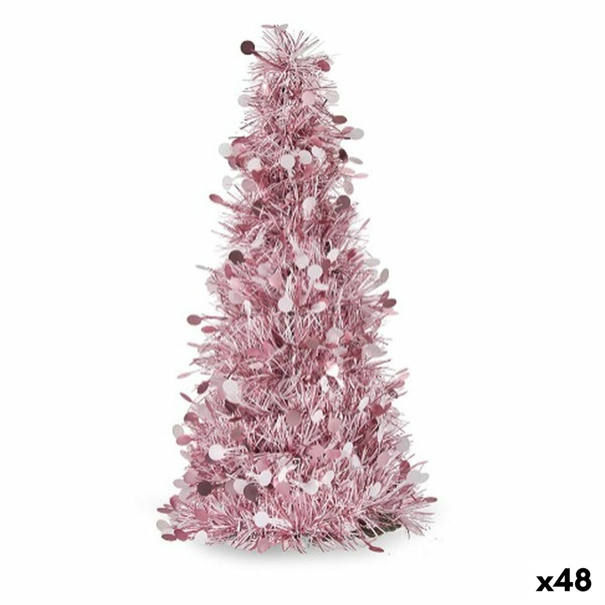 Juletræ 31 cm Hvid Pink Sølv polypropylene PET 18 x 31 x 18 cm (48 Enheder)