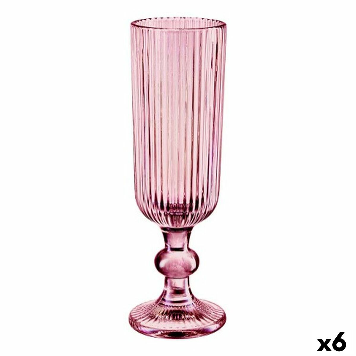 Coupe de champagne Rayures Rose verre 160 ml (6 Unités)