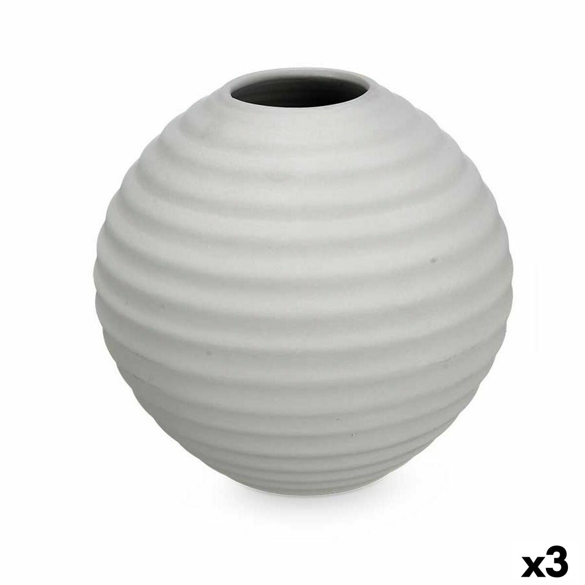 Vase Grå Keramik 25 x 25 x 25 cm (3 enheder) Sfære