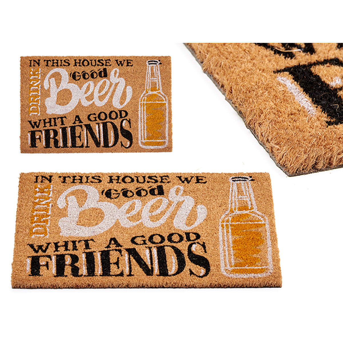 Image secondaire de Paillasson GiftDecor Beer Imprimé PVC Fibres de coco 60 x 2 x 40 cm (10 Unités)