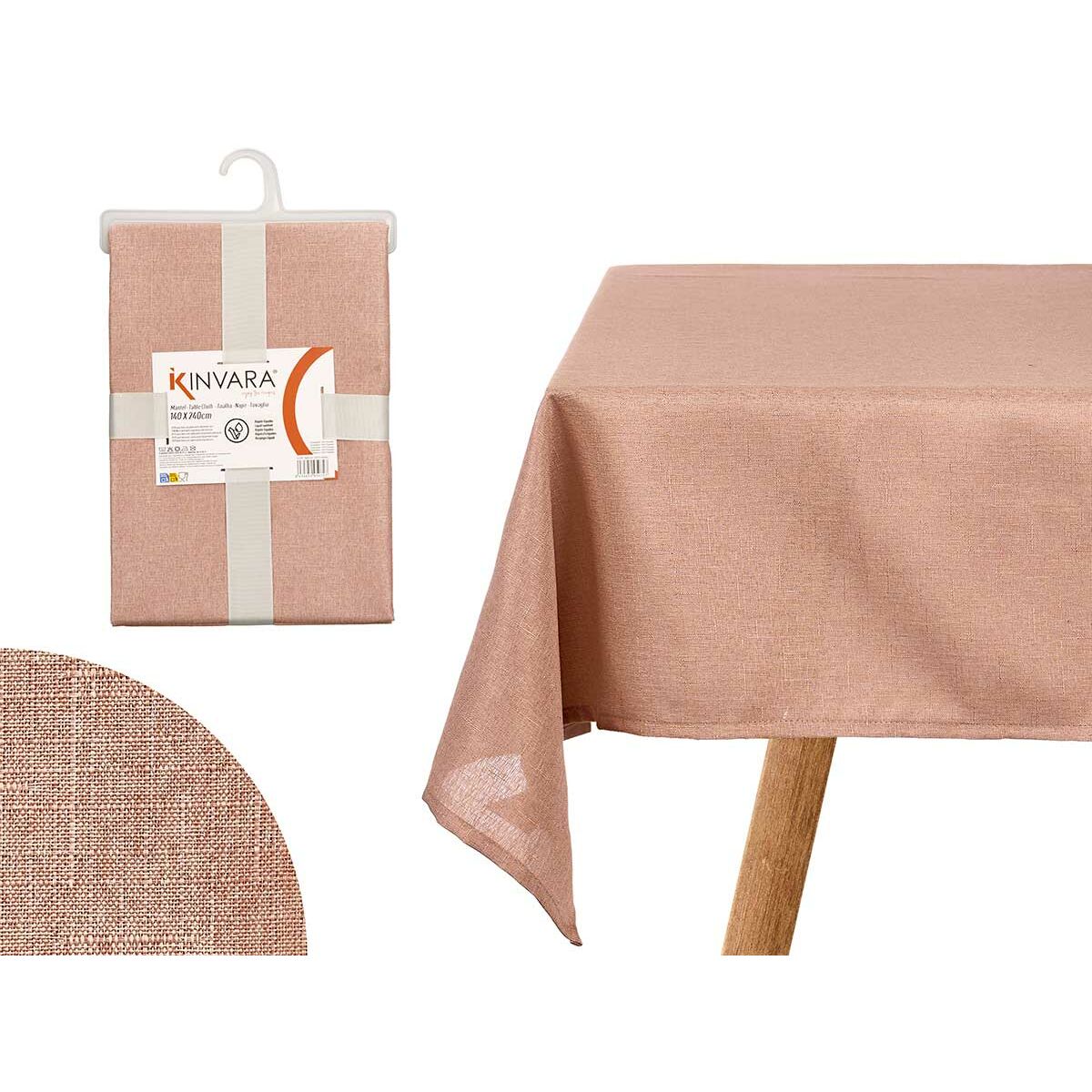 Image secondaire de Nappe Kinvara NM40215-C6 3 Rose 140 x 240 cm (12 Unités)