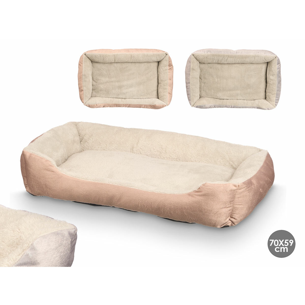 Dog Bed Mascow Grey Khaki 70 x 15 x 50 cm (14 Units), view 2