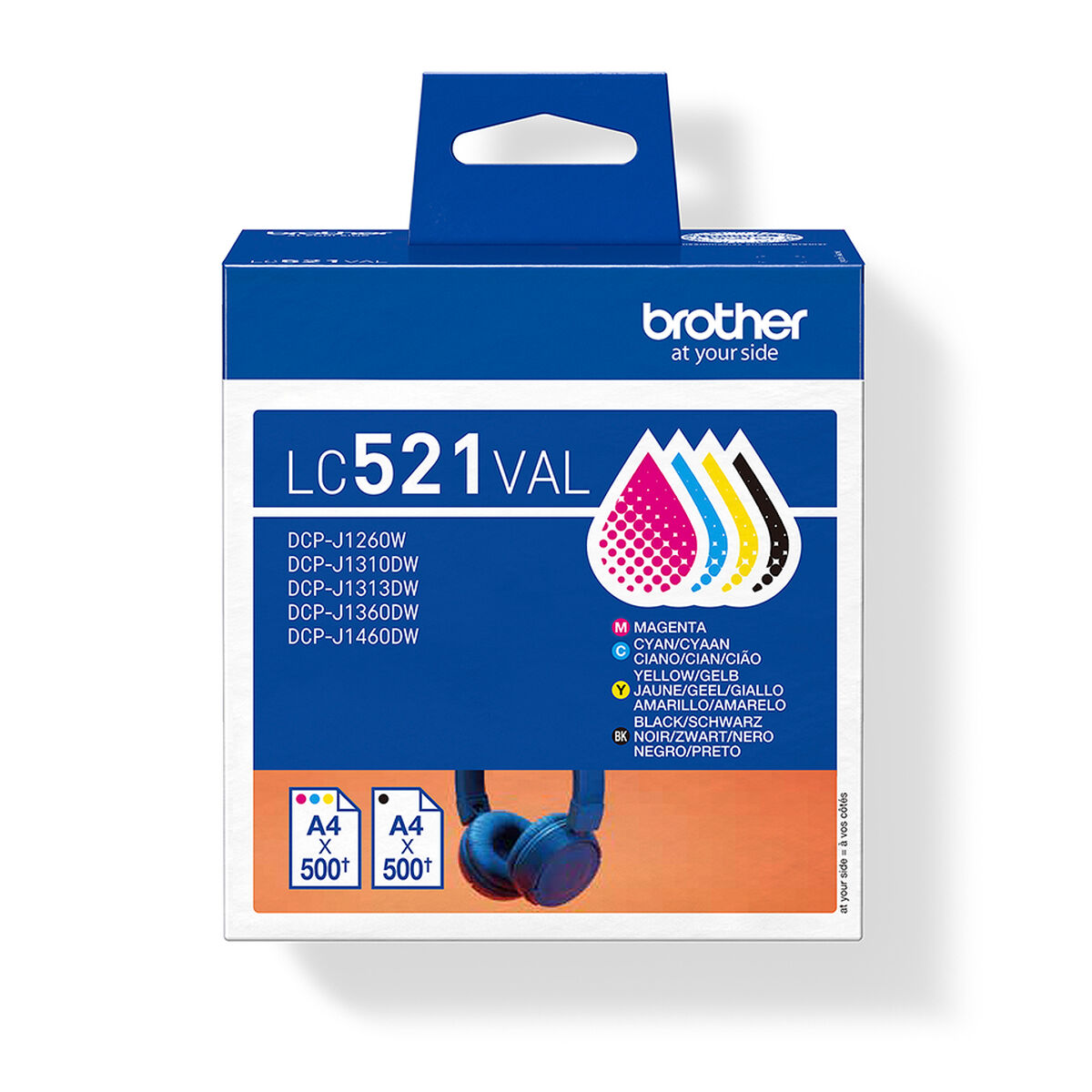 Bild von Original Ink Cartridge Brother LC521VAL Yellow (4 Units)