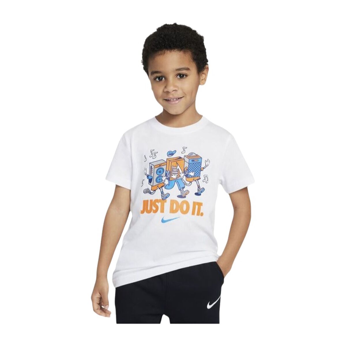 T-Shirt met Korte Mouwen voor kinderen Nike Nkb Music Boxy Pals Ss Tee Wit