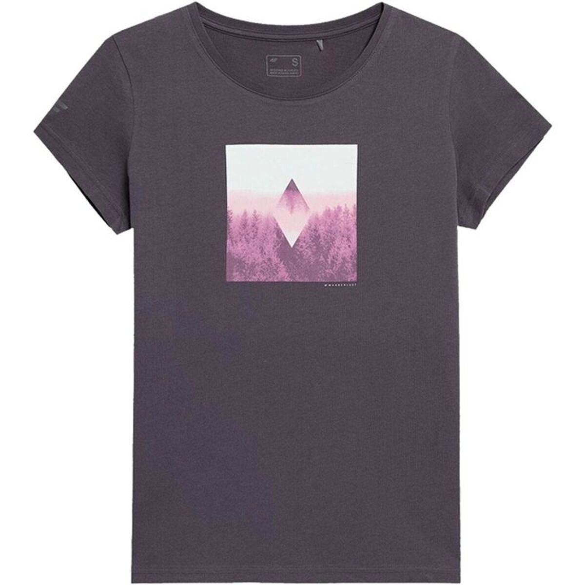Dames-T-Shirt met Korte Mouwen 4F H4L22-TSD061LV-52S Blauw (XS)