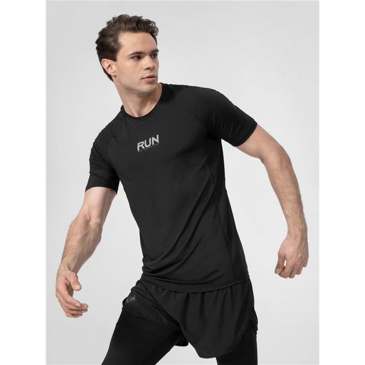 Heren-T-Shirt met Korte Mouwen 4F Funtional Zwart