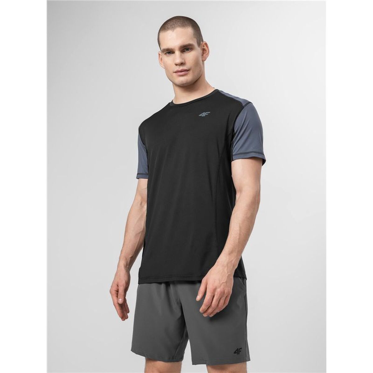 Heren-T-Shirt met Korte Mouwen 4F Zwart