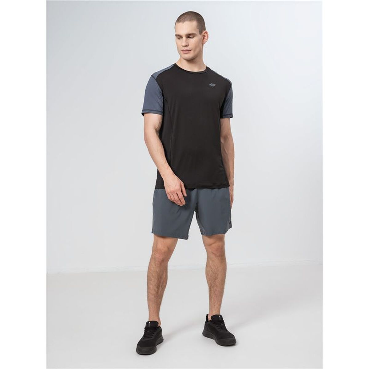 Heren-T-Shirt met Korte Mouwen 4F Zwart
