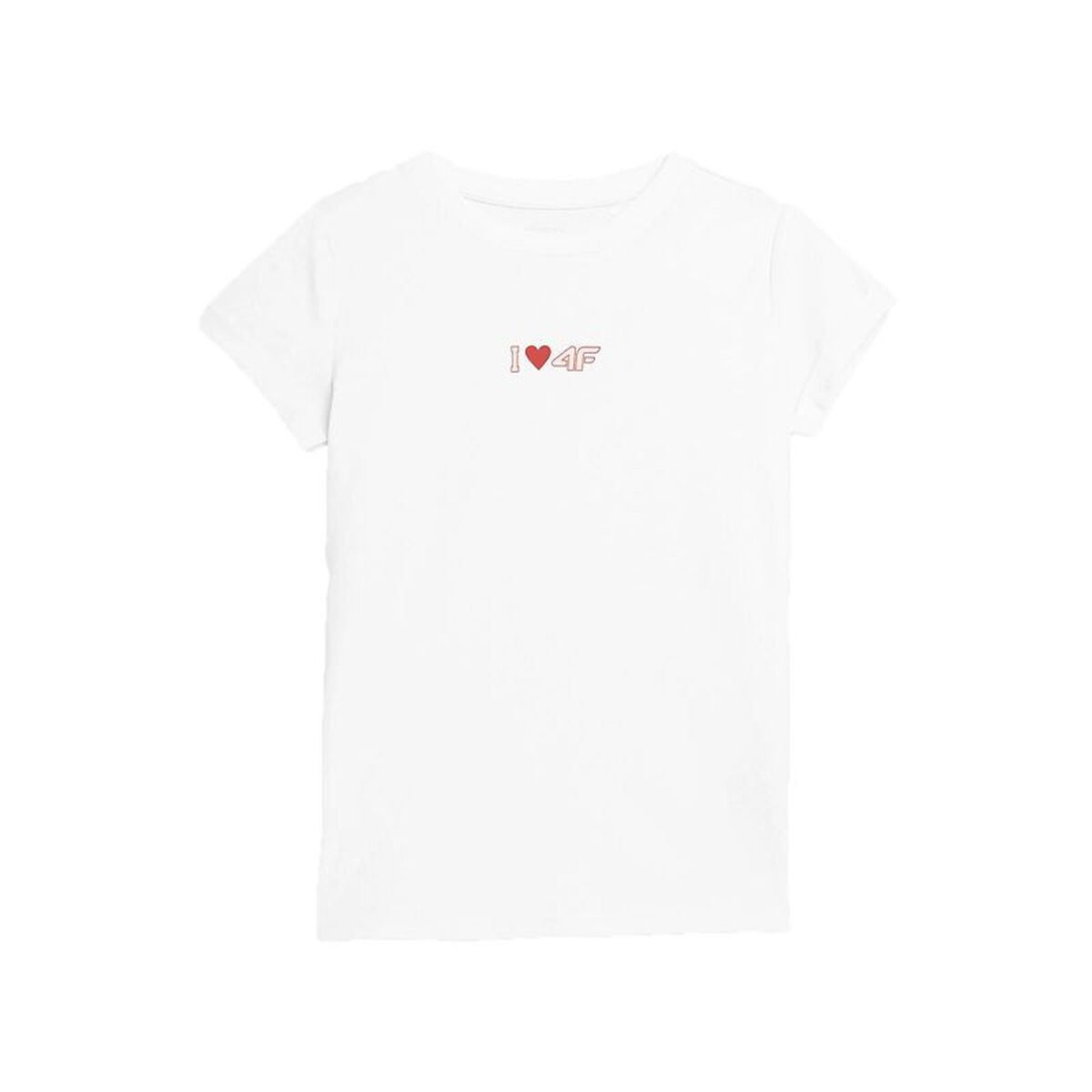T-Shirt met Korte Mouwen voor kinderen 4F JTSD005 Wit