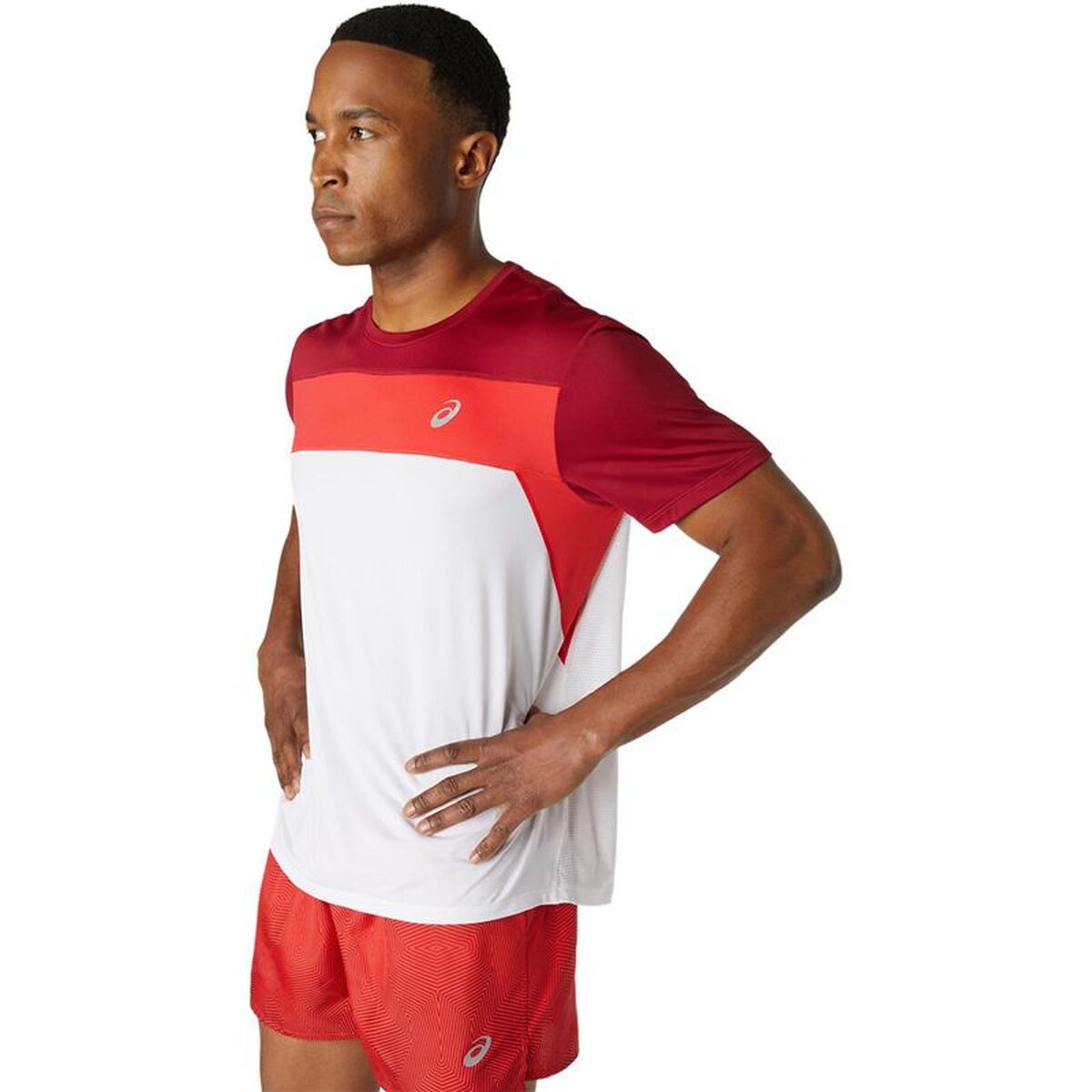 Mens Short Sleeve T-Shirt Asics 2011A781-107 Red
