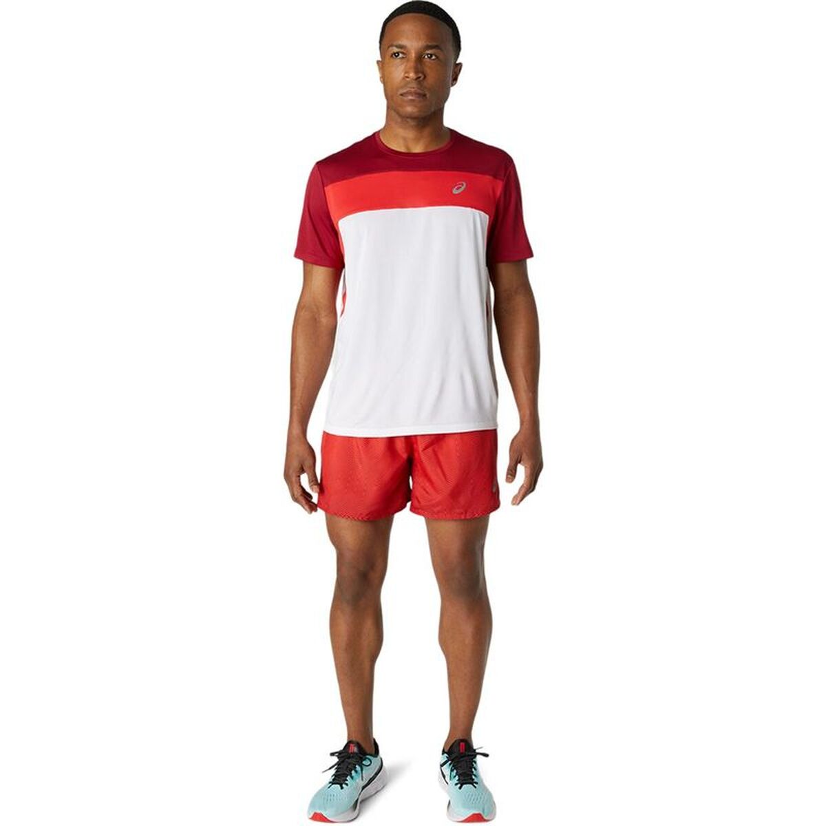 Mens Short Sleeve T-Shirt Asics 2011A781-107 Red