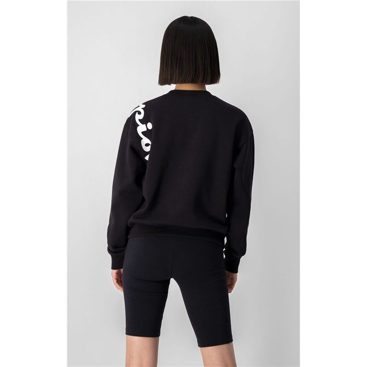 Womens Sweatshirt without Hood Champion Diagonal  Black