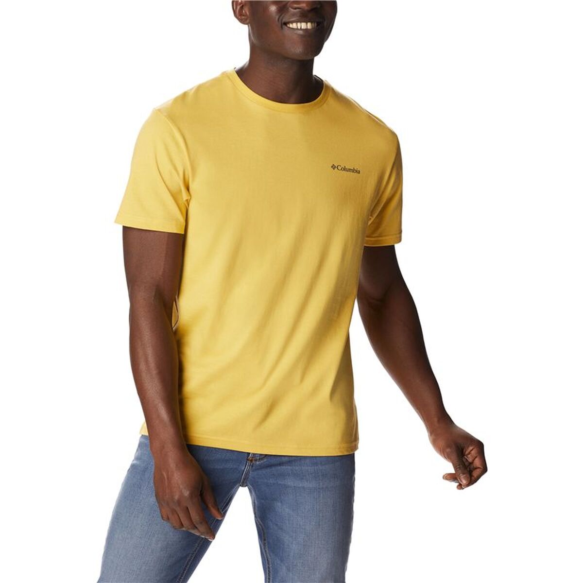 Mens Short Sleeve T-Shirt Columbia 1834041742 Yellow