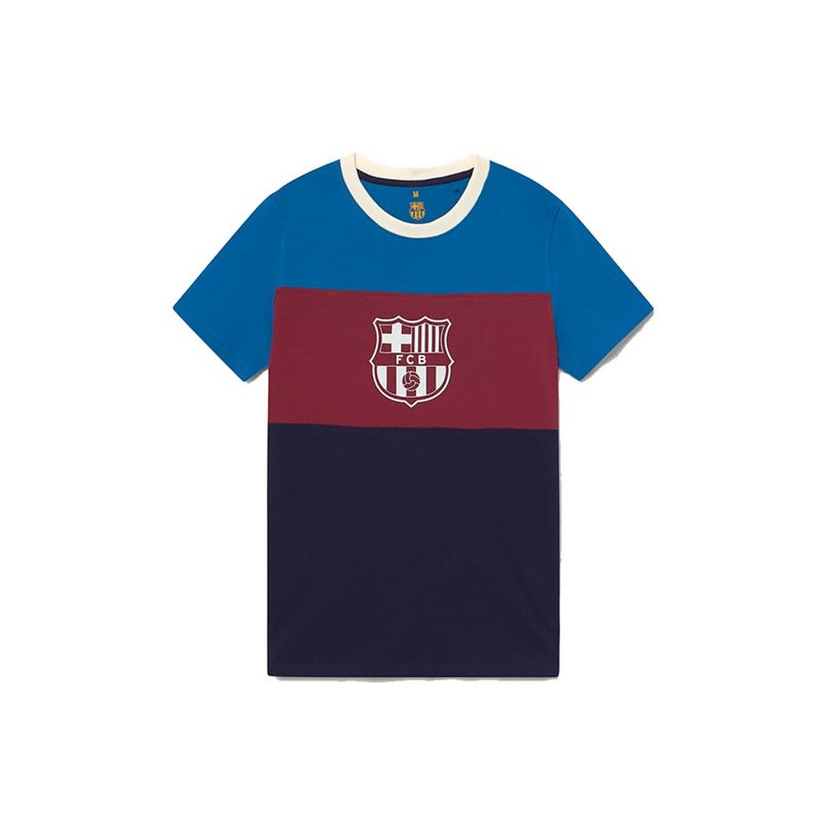 Heren Voetbal T-shirt met Korte Mouwen F.C. Barcelona Tricolor
