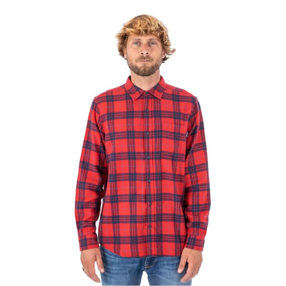 Herenshirt met Lange Mouwen Hurley Portland Organic Scharlakenrood