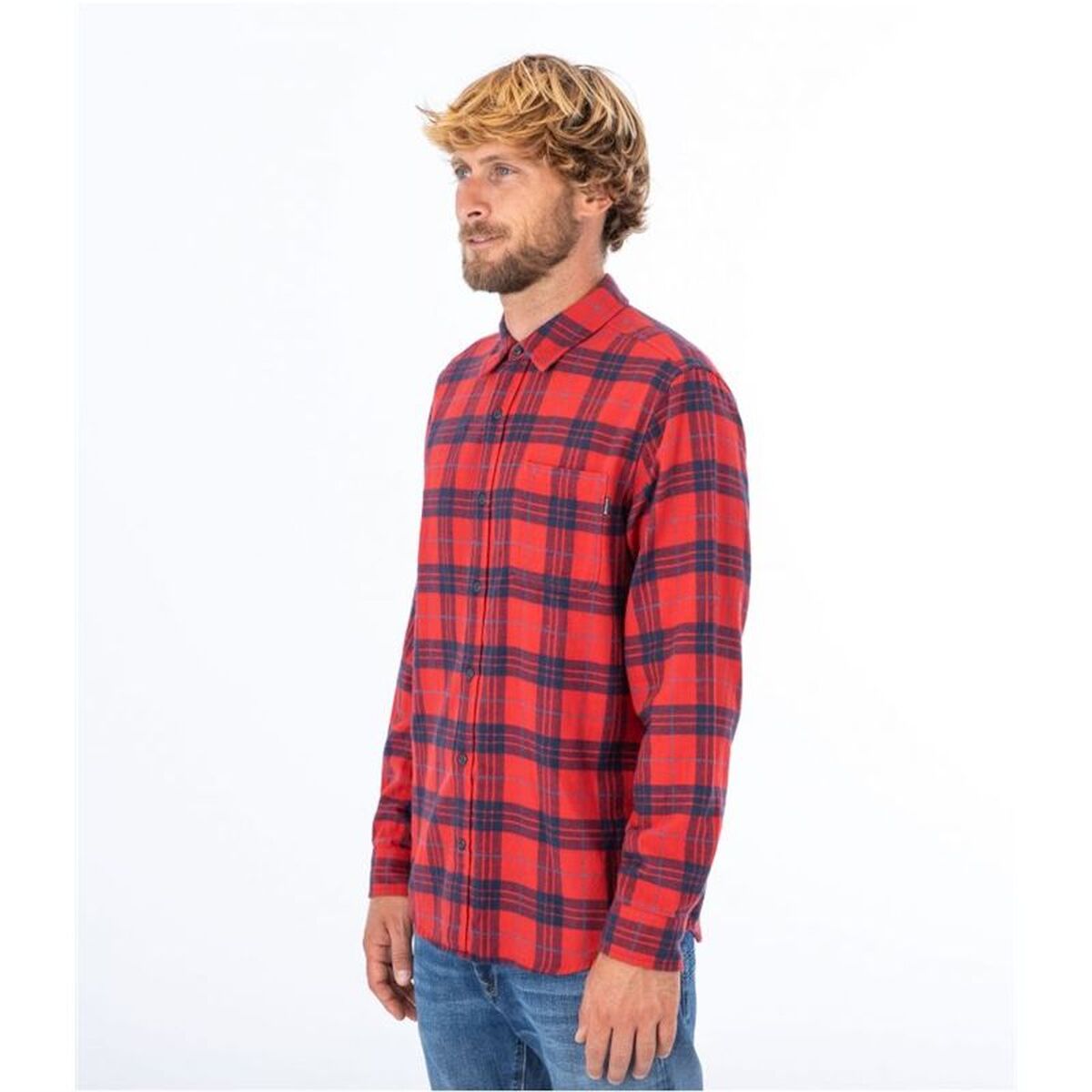Herenshirt met Lange Mouwen Hurley Portland Organic Scharlakenrood