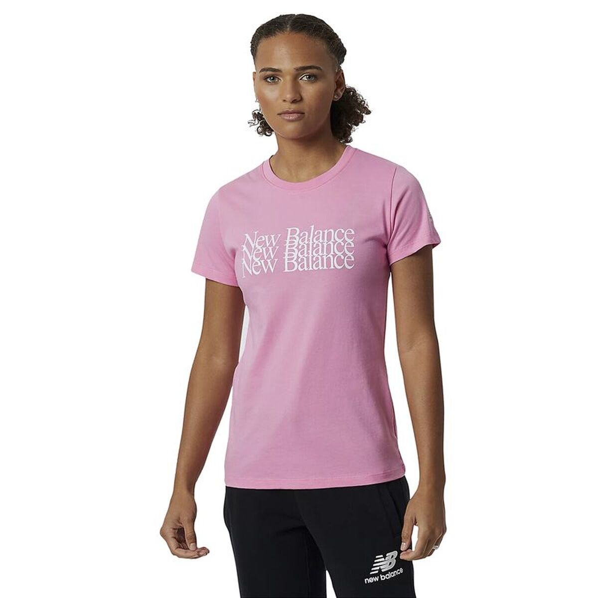 Dames-T-Shirt met Korte Mouwen New Balance WT21507_VPK Roze (XS)