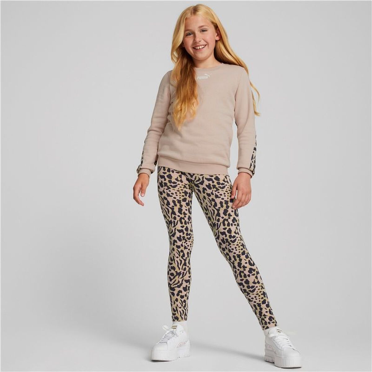 Sweatshirt zonder Capuchon voor Meisjes Puma Alpha Crew Neck Roze