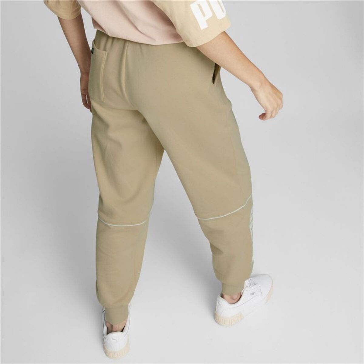Lange sportbroek Puma Power Colorblock Beige Vrouw