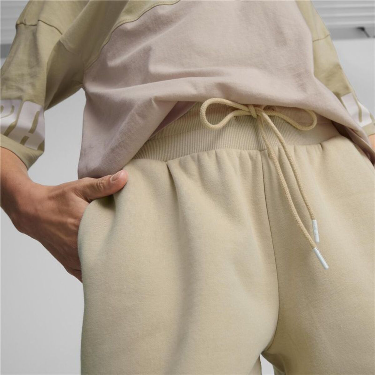 Lange sportbroek Puma Power Colorblock Beige Vrouw