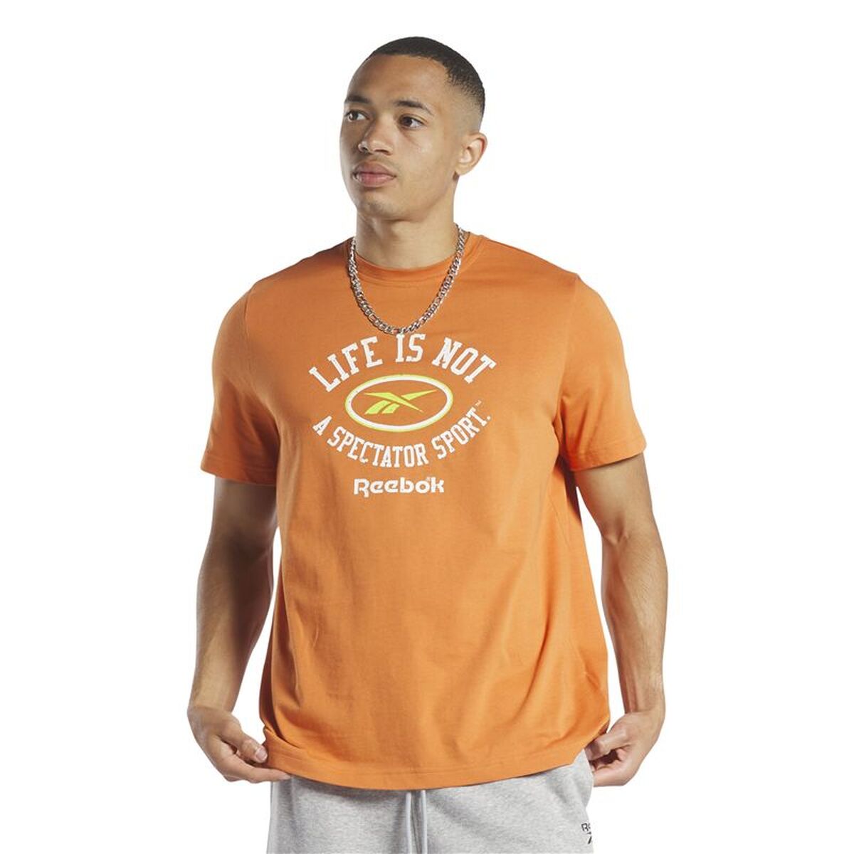 Mens Short Sleeve T-Shirt Reebok HS4884 Orange