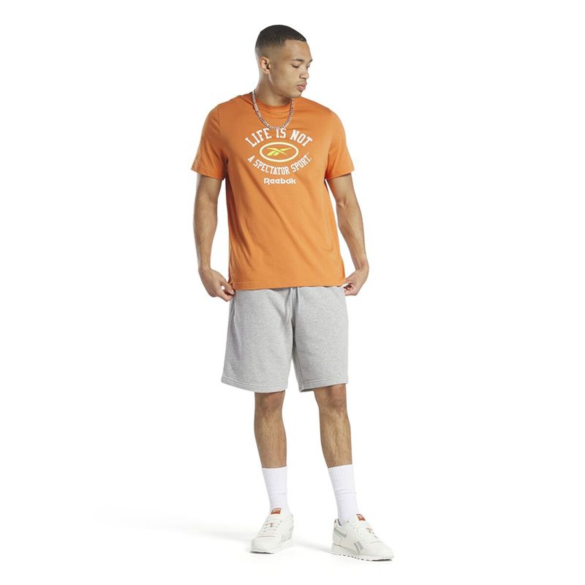Mens Short Sleeve T-Shirt Reebok HS4884 Orange