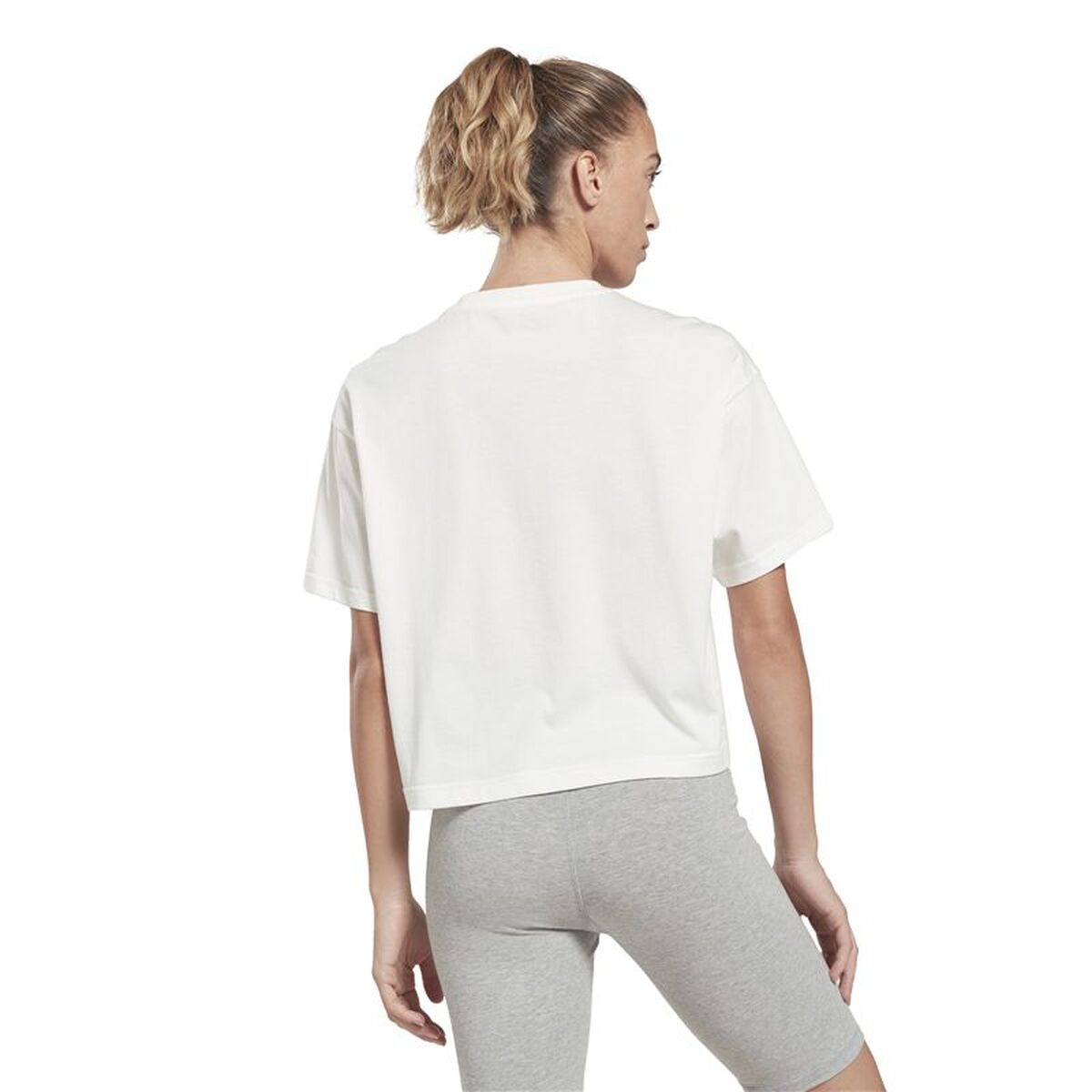 Dames-T-Shirt met Korte Mouwen Reebok Graphic Logo Wit