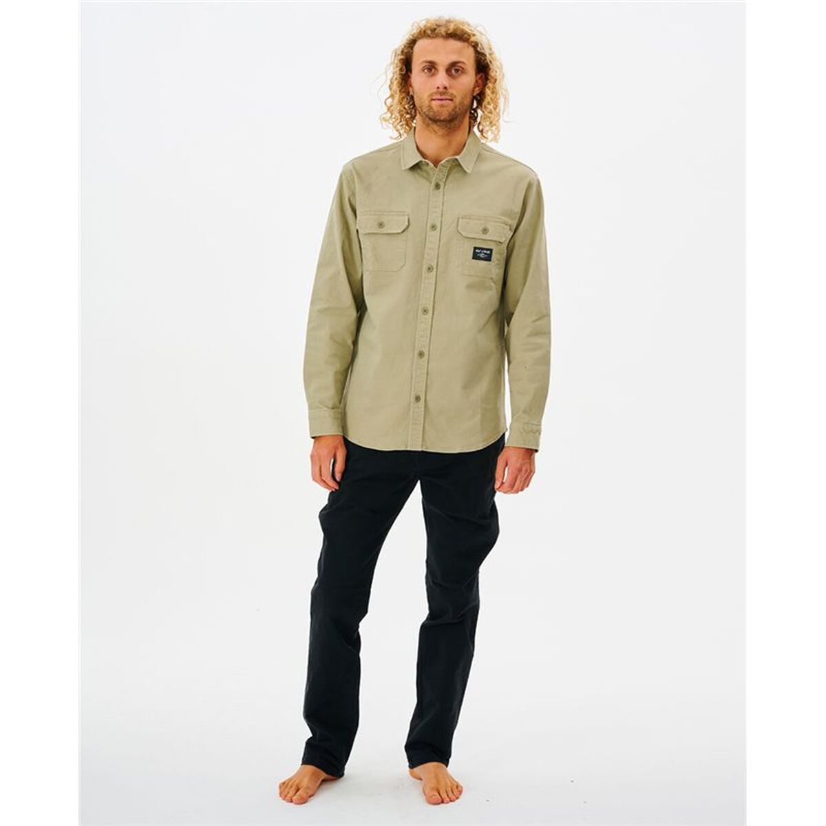 Mens Long Sleeve Shirt Rip Curl Epic Beige (S)