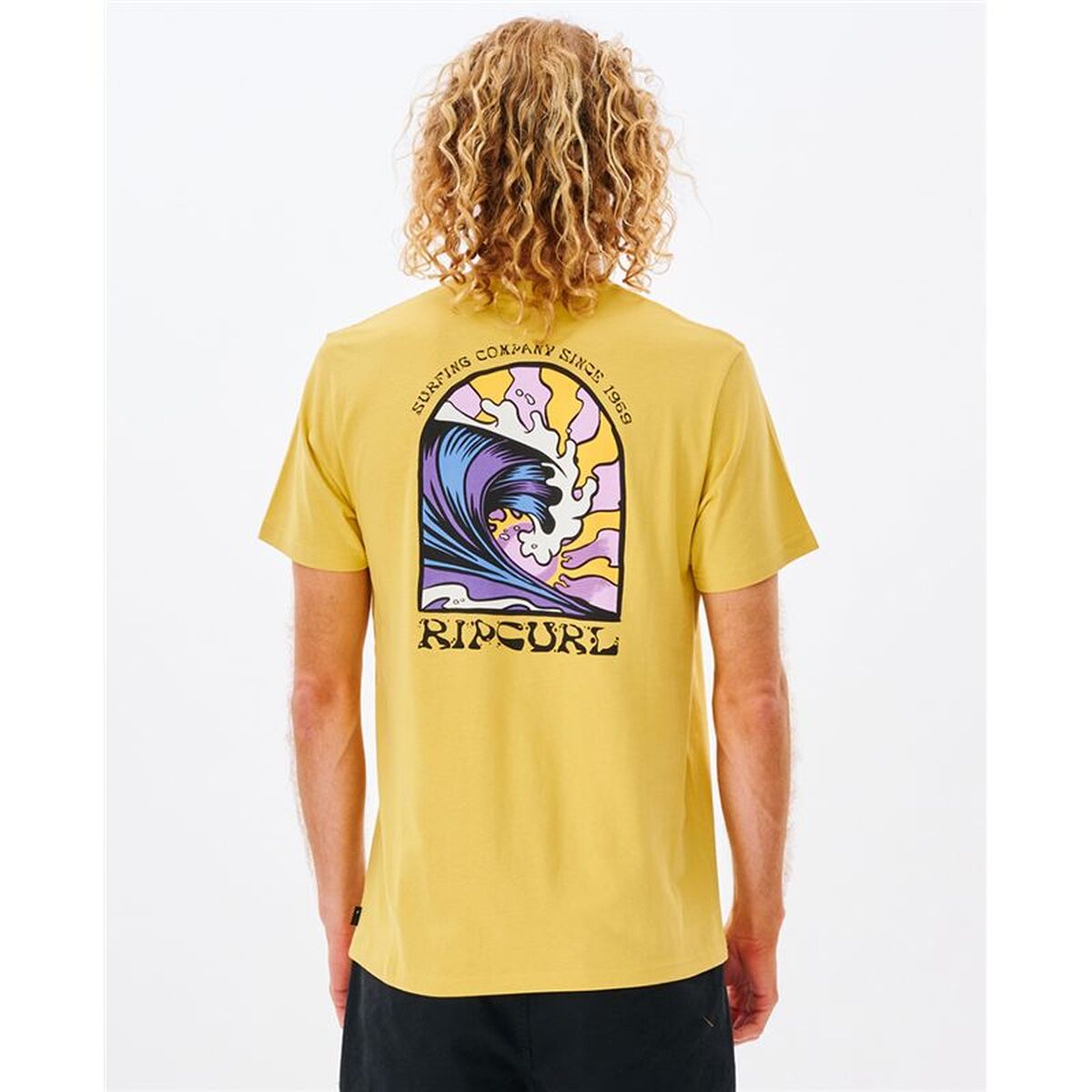 Mens Short Sleeve T-Shirt Rip Curl 00IMTE-8126 Yellow