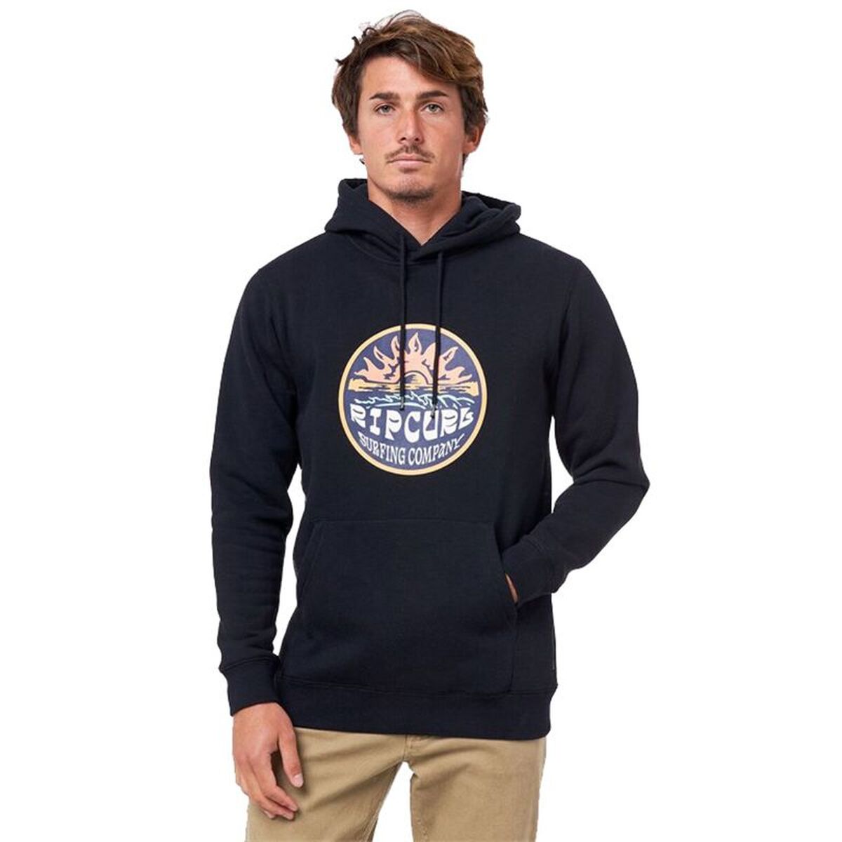 Herenhoodie Rip Curl Down The Line Zwart