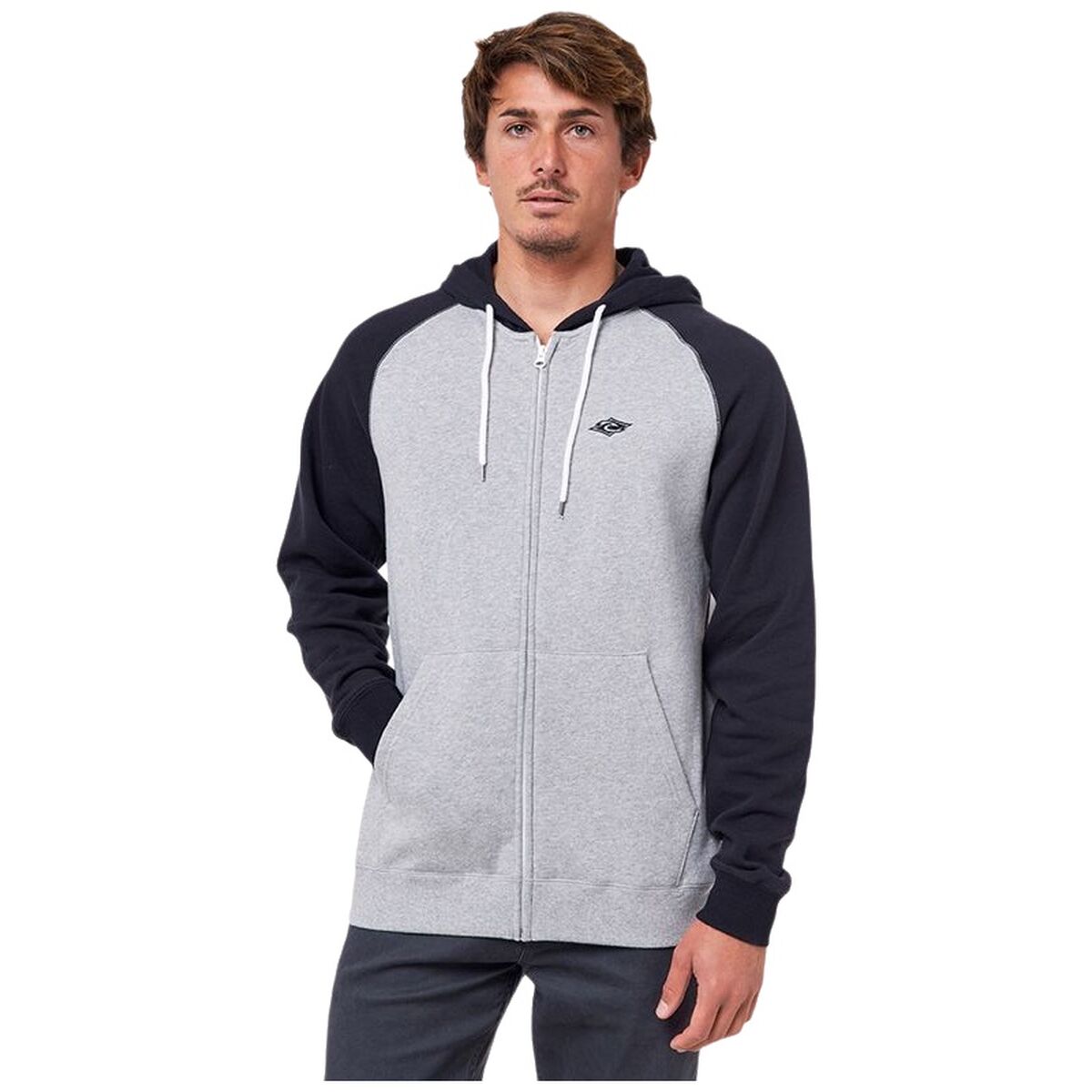 Herenhoodie Rip Curl Embroid Hooded Zip Thru Lichtgrijs