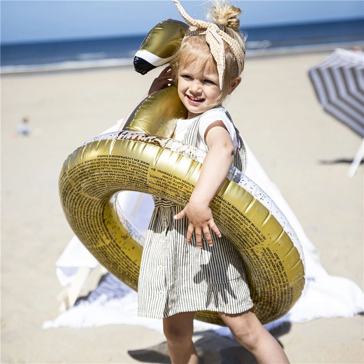 Inflatable Float Swim Essentials Glitter  Golden 70 cm