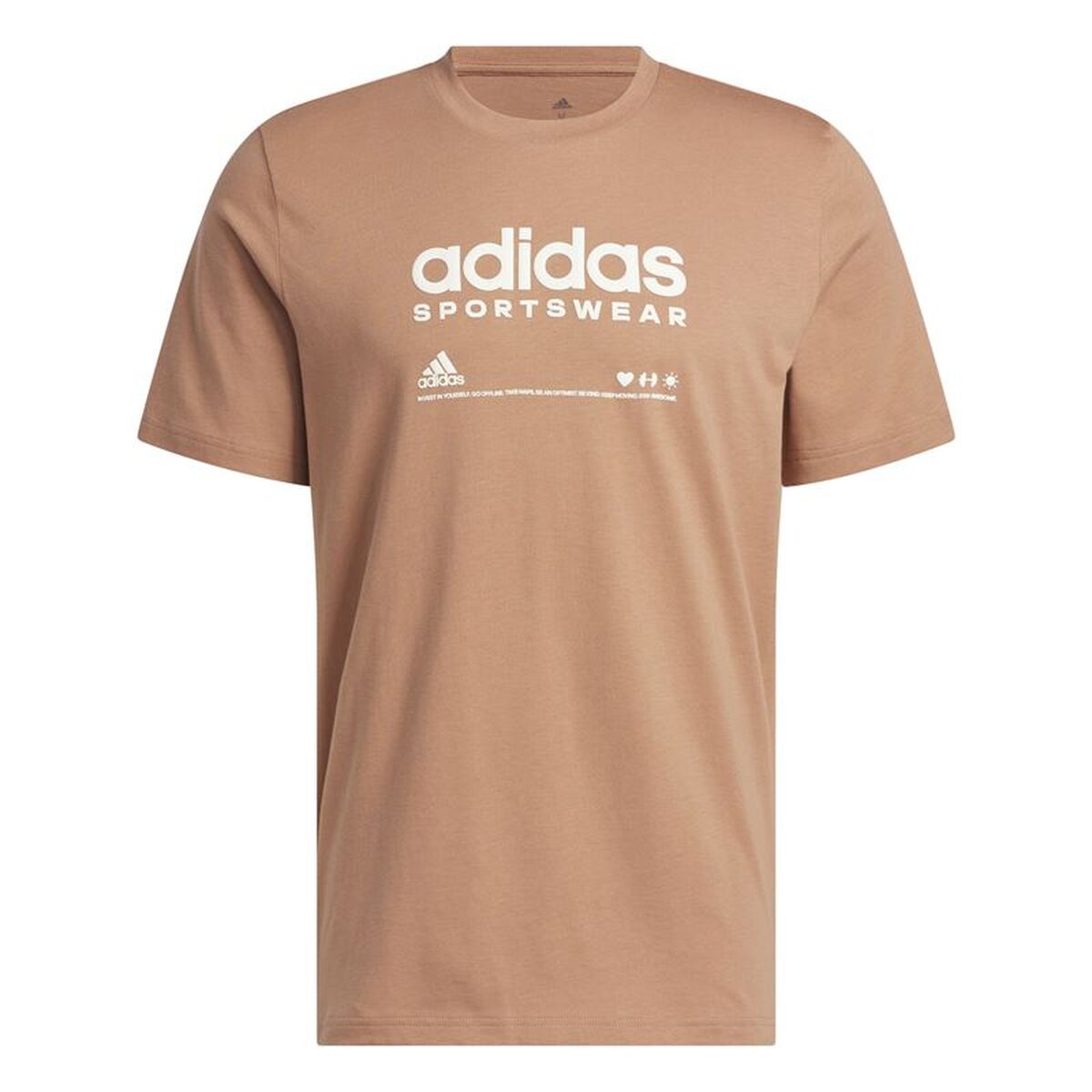 Heren-T-Shirt met Korte Mouwen Adidas Lounge Lichtbruin