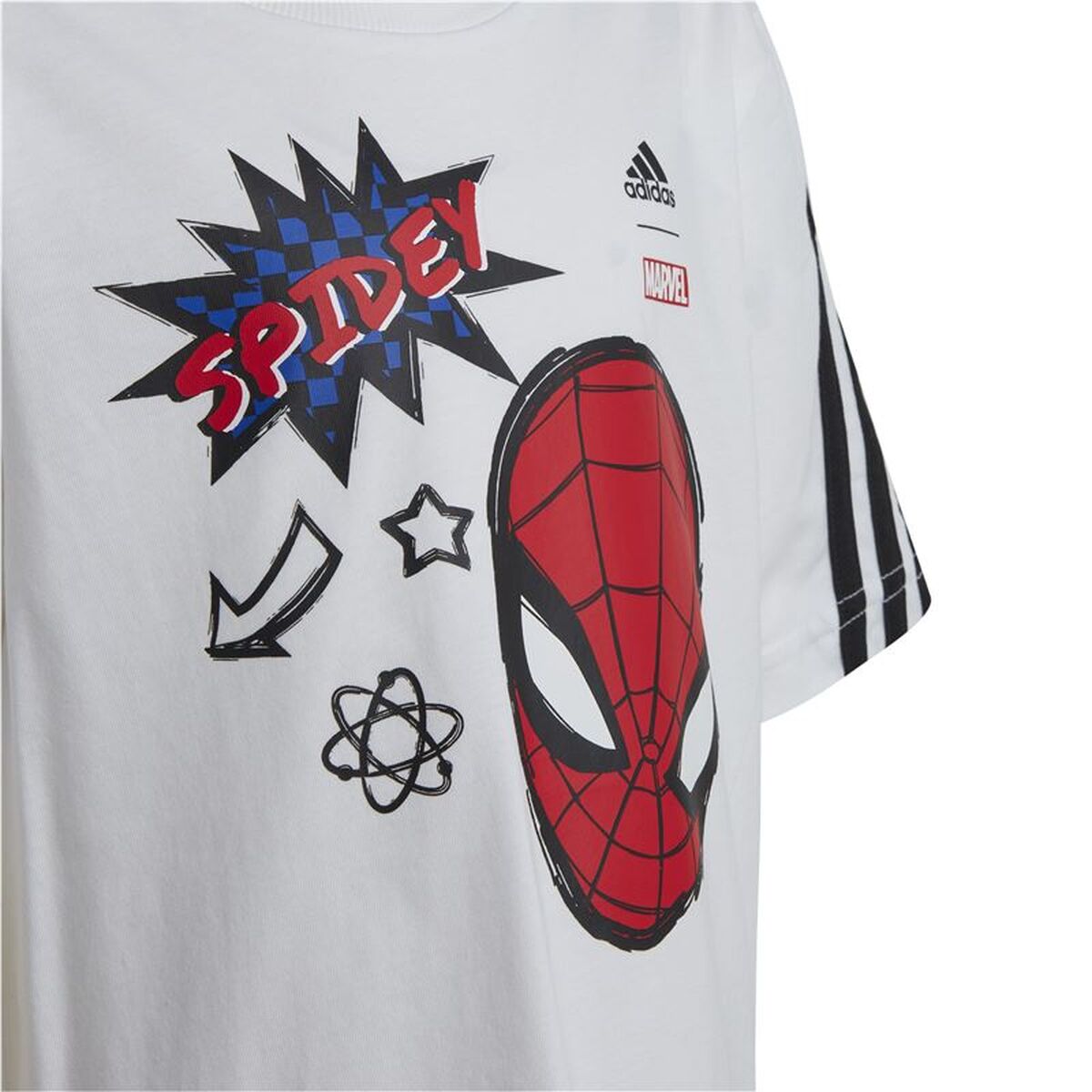T-Shirt met Korte Mouwen voor kinderen Adidas Marvel Spider-Man Wit